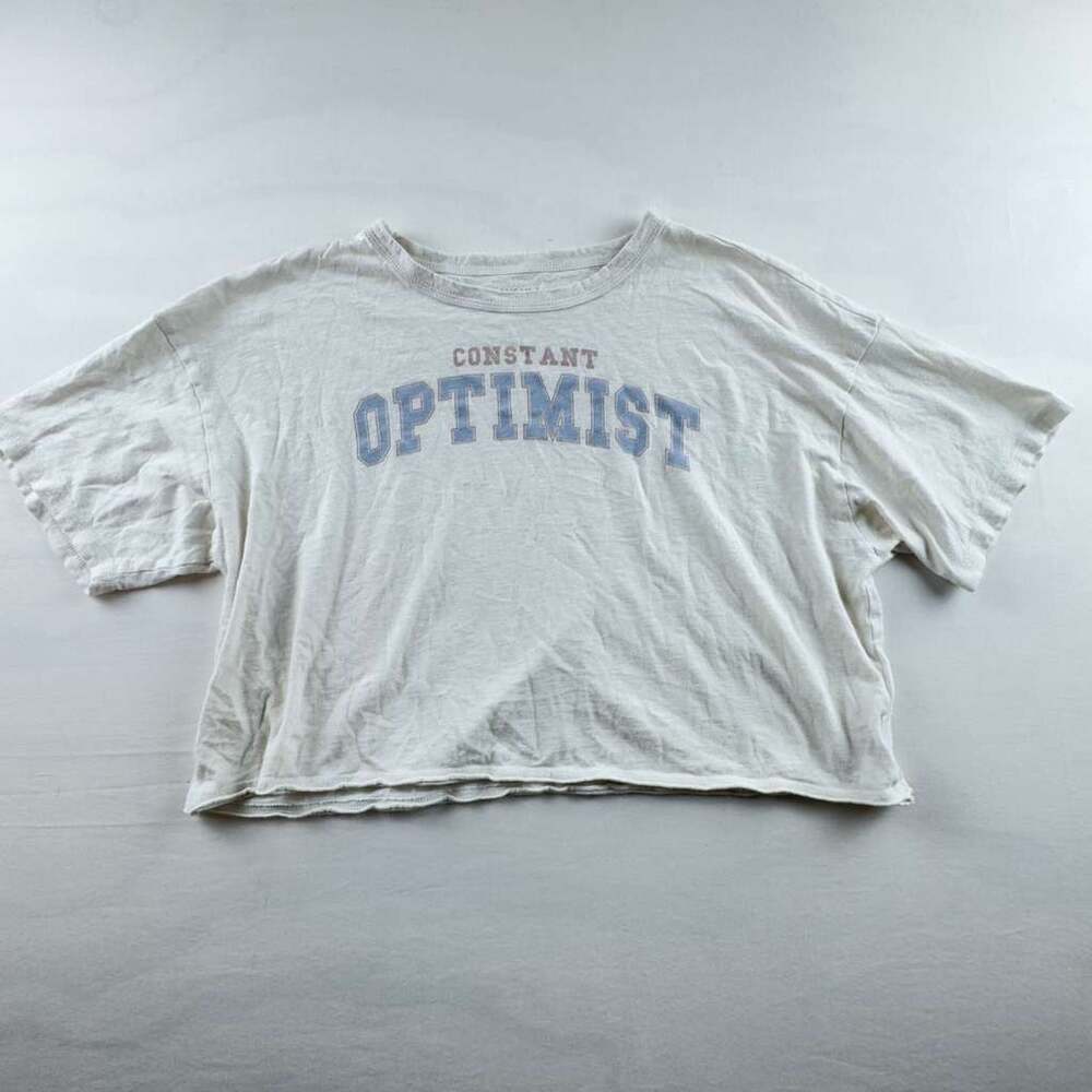 American Eagle Constant Optimist Short Sleeve Graphic Cropped Tee Shirt